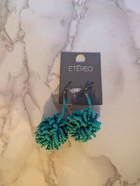 Etereo Turquoise Seed-bead drop earrings